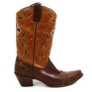 Corral Women Brown Cross Leather Boots 10 M